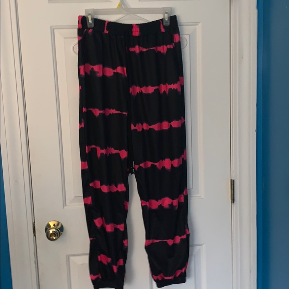 SHEIN Black and Pink striped joggers